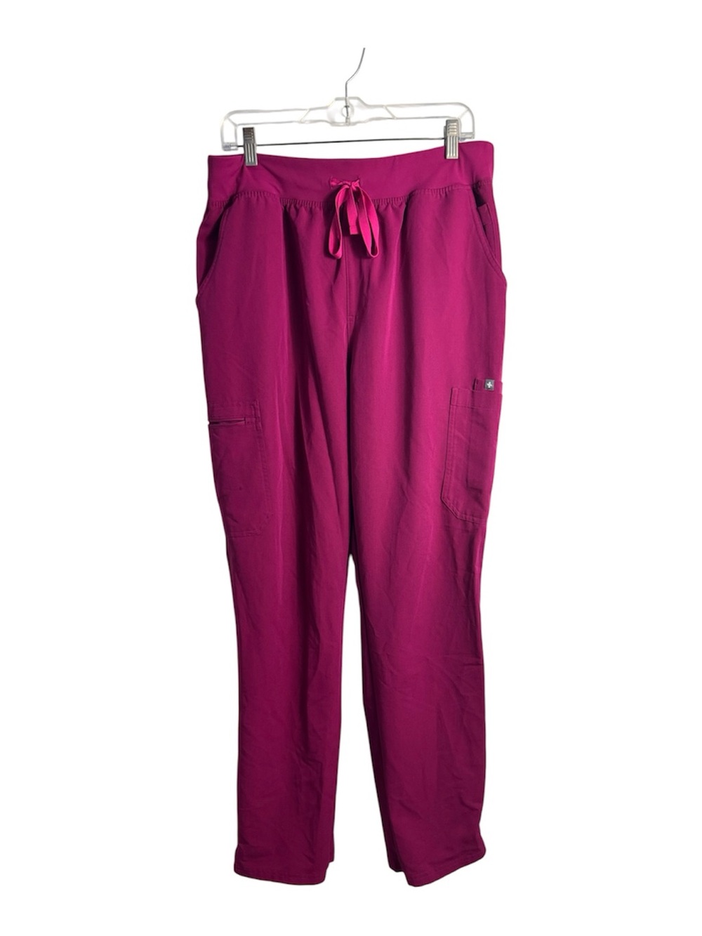 Figs High Waisted Yola Scub Pants Dark Magenta Size XL Tall